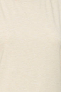 ICHI Rebel Metallic Detail Rounded Neck Tee - Tapioca
