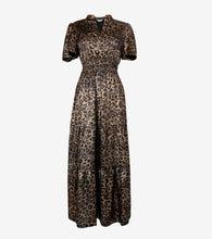 Load image into Gallery viewer, Roxy Tierred Metallic Leopard Print Dress - Gold