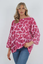 Load image into Gallery viewer, Amara Animal Print Cotton Top - Fuchsia