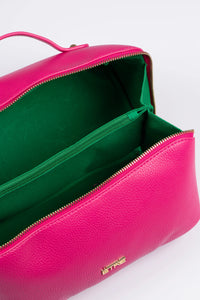 Mila Faux Leather Vanity Case - Fuchsia