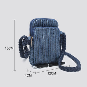 Lottie Hessian Mini Crossbody Bag - Black
