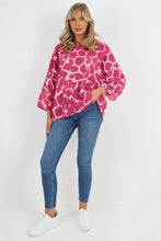 Load image into Gallery viewer, Amara Animal Print Cotton Top - Fuchsia