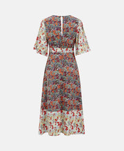 Load image into Gallery viewer, Sienna Contrast Floral Angel Sleeve Midi Dress