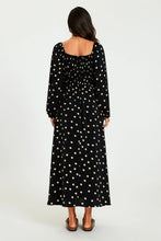 Load image into Gallery viewer, Katie Polka Dot Square Neck Maxi Dress - Black &amp; Ivory