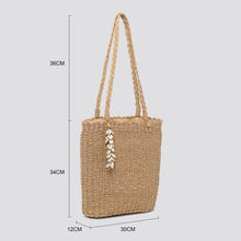 Load image into Gallery viewer, Poppy Hessian Tote Bag with Shell Charm - Camel