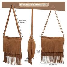 Load image into Gallery viewer, Savannah Fringed Suede Bag - Stone