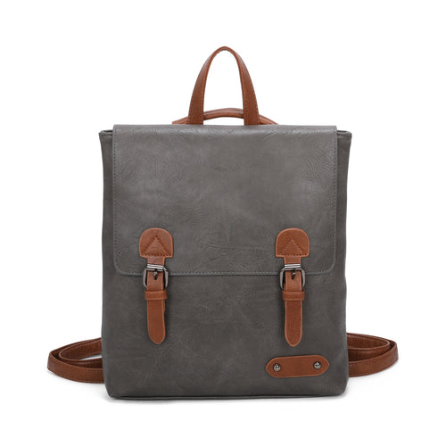 Sally Faux Leather Backpack Bag - Dark Grey