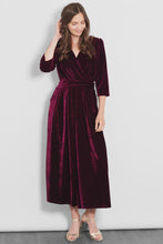 Load image into Gallery viewer, Marlene Velvet Wide Leg Jumpsuit - Berry