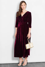 Load image into Gallery viewer, Marlene Velvet Wide Leg Jumpsuit - Berry