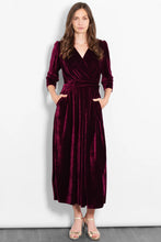 Load image into Gallery viewer, Marlene Velvet Wide Leg Jumpsuit - Berry