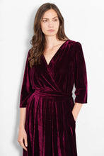 Load image into Gallery viewer, Marlene Velvet Wide Leg Jumpsuit - Berry
