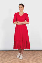 Load image into Gallery viewer, Aurelia Broderie Anglaise Midi Dress - Red