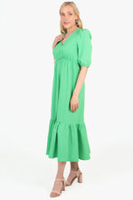 Load image into Gallery viewer, Chloe Textured Crepe Midi Dress - Green