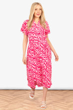 Load image into Gallery viewer, Amara Pink Leopard Print Wrap Dress
