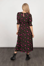 Load image into Gallery viewer, Hazel Animal Print Midi Dress - Khaki &amp; Pink Leopard
