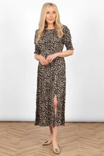 Load image into Gallery viewer, Hazel Leopard Print Midi Dress - Tan