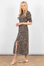 Load image into Gallery viewer, Hazel Leopard Print Midi Dress - Tan