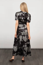 Load image into Gallery viewer, Roxy Tiered Metallic Oil Slick Maxi Dress - Black &amp; Silver
