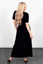 Load image into Gallery viewer, Roxy Tiered Velvet Maxi Dress - Navy