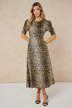 Load image into Gallery viewer, Athena Animal Print Midi Dress - Cream &amp; Brown Leopard