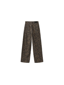 CUBIC Leopard Wide Leg Denim Jeans - Sienna Brown