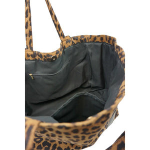 Athena Leopard Print Tote Bag - Brown & Black