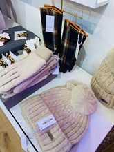 Load image into Gallery viewer, Hannah Rib &amp; Cable Knit Faux Fur Bobble Hat - Mushroom