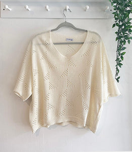 Alice Textured Knit Cotton Jumper - Cream