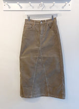 Load image into Gallery viewer, Red Button Aline Cord Midi Skirt - Olive