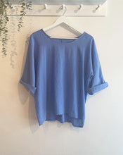 Load image into Gallery viewer, Amber Linen &amp; Cotton Blend Top - Cornflower Blue