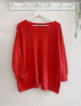 Load image into Gallery viewer, Amelia Oversized Two Pocket Jumper - Rosso Fluo Orange