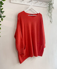 Load image into Gallery viewer, Amelia Oversized Two Pocket Jumper - Rosso Fluo Orange