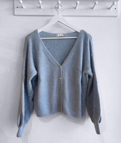 Anaïs Alpaca Wool Blend Cardigan - Powder Blue