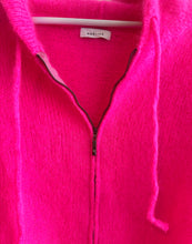 Load image into Gallery viewer, Anaïs Mohair Wool Blend Hooded Cardigan - Neon Pink