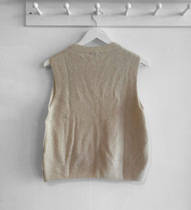 Anaïs Alpaca Wool Blend Round Neck Tank Top - Taupe