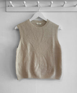 Anaïs Alpaca Wool Blend Round Neck Tank Top - Taupe