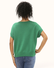 Load image into Gallery viewer, Annie Short Sleeve Rib Detail Jumper - Emerald Green