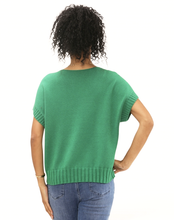 Load image into Gallery viewer, Annie Short Sleeve Rib Detail Jumper - Emerald Green