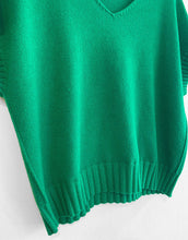 Load image into Gallery viewer, Annie Short Sleeve Rib Detail Jumper - Emerald Green