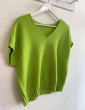 Load image into Gallery viewer, Annie Short Sleeve Rib Detail Jumper - Lime