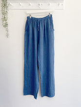 Load image into Gallery viewer, Annie Wide Leg Linen Trousers - Denim Blue