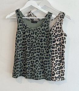 Athena Leopard Print Cotton Vest - Brown