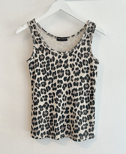 Athena Leopard Print Cotton Vest - Brown