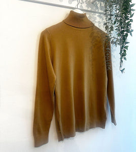 Ava Plain Polo Neck Jumper - Camel