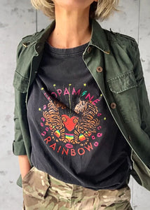 Neon Marl Dopamine  Organic Cotton T-Shirt - Black