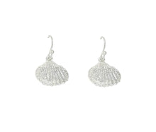 Load image into Gallery viewer, Seashell Drop Earrings - Silver