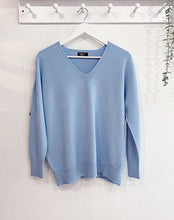 Load image into Gallery viewer, Charlene V Neck Jumper - Kristal Blue
