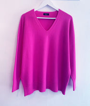 Load image into Gallery viewer, Charlene V Neck Jumper - Magenta