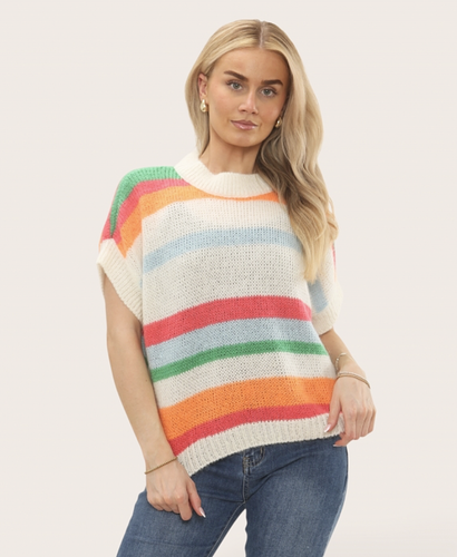 Charli Mohair Short Sleeve Stripe Jumper