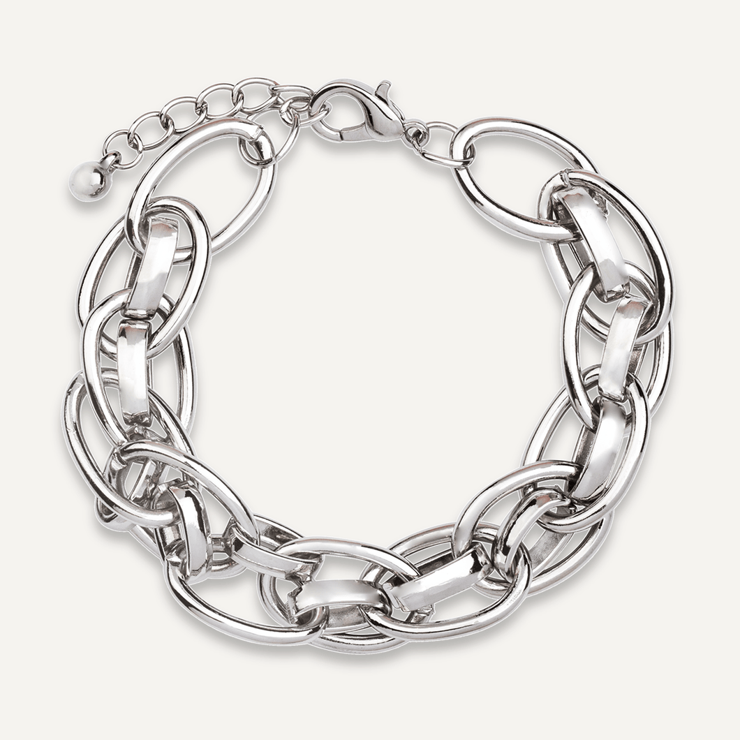 Alesha Multi Chain Bracelet - Rhodium Silver